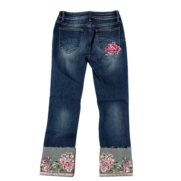 Driftwood Jeans Womens 26 Colette Embroidered Crop Straight Portofino Raw Edge - Picture 2 of 16